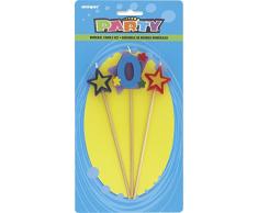 Unique Party Supplies Star Geburtstagskerzen, 3 Stück