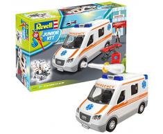 Revell 00806 Junior Kit Krankenwagen Auto Modellbausatz für Kinder zum Schrauben, robust zum Basteln und Spielen, ab 4+, kindgerecht, müheloses Verbinden weniger Teile, mit Aufklebern - AMBULANCE