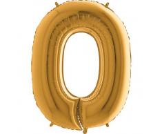 Trendario Folienballon Zahl 0 (Gold) - XXL Riesenzahl 100cm Ballon - Helium Luftballons für Geburtstag, Partydeko, Hochzeit (Zahl 0, Silber)