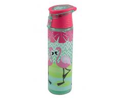 POS 29250 - Trinkflasche Tritan mit trendigem Flamingo Motiv, Fassungsvermögen ca. 700 ml, bpa- und phthalatfrei, ideal für Unterwegs, für die Schule oder Sport