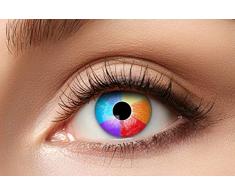 Zoelibat Farbige Kontaktlinsen für 12 Monate, Regenbogen, 2 Stück, BC 8.6 mm / DIA 14.5 mm, Jahreslinsen in Markenqualität für Halloween, Fasching, Karneval, bunt