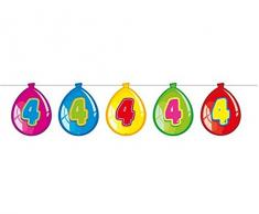 Folat Wimpelgirlande 10m Luftballon Zahl 4