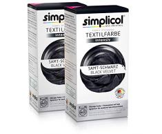 Simplicol Textilfarbe intensiv (18 Farben), Samt Schwarz 1818 2er Pack: Einfaches Färben in der Waschmaschine, All-in-1 Komplettpackung