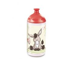 Nici 45447 Trinkflasche, Esel und Schmetterling, 0,5l, rot