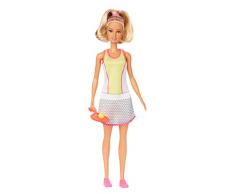 Barbie GJL65 - Tennisspielerin-Puppe, blond, mit Tennisdress, Tennisschläger und Tennisball
