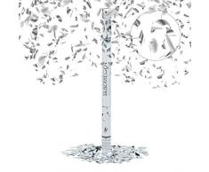 Relaxdays Party-Popper 80 cm, 6-8m Effekthöhe, Hochzeit Konfetti-Shooter, Konfetti-Kanone, Hochzeitsgeschenk, silber