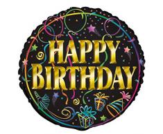 Unique Party Supplies Folienballon, „Happy Birthday“, 45 cm, aus der „Brilliance Birthday“-Reihe