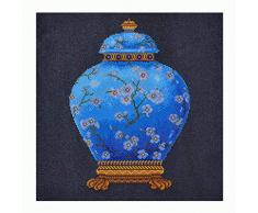 Pracht Creatives Hobby DD12-020 - Diamond Dotz Vase blau, funkelndes Diamantbild zum Selbstgestalten, ca. 52 x 52 cm groß, Malen mit Diamanten, neuer und kreativer Basteltrend