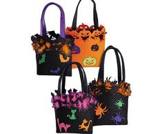 Unbekannt Aptafêtes – ac2325 – Tasche Halloween verziert und Federn 12 x 13 cm Modelle Sortiert – 12 x 13 cm