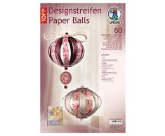 Ursus 23590099 - Designstreifen Paper Balls Vivien, 60 Streifen und Zubehör für 8 Dekokugeln