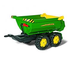 Rolly Toys rollyHalfpipe John Deere (Alter 3-10 Jahre, Rundmulden-Kipper, kippbare Heckklappe, Zweiachsanhänger) 122165