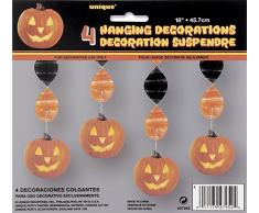 Geschnitzter Kürbis Halloween Hängedeko 18 mehrfarbig