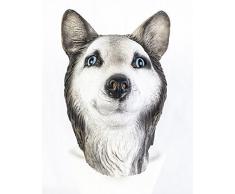 The Rubber Plantation TM 619219293488 Sibirischer Latex Maske Malamute Wolf Dog Hunde Animal Halloween Huskie, Unisex, ONE SIZE