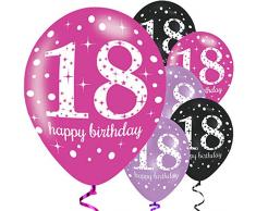 Amscan 9900874 27,9 cm Celebration 18. Happy Birthday Latex Luftballons