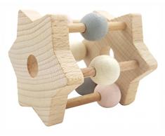 Hess 11001 - Holzspielzeug, Sternrassel aus Holz, nature rosa