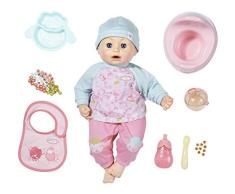Zapf Creation 703601 Baby Annabell Annabell Fütterspaß Puppe mit Kleidung und Zubehör und lebensechten Funktionen - weinen, trinken, Pipi machen, Schlafen und mehr, 43 cm