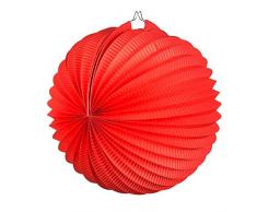 Boland 30460 - Ballonlaterne Rot, 1 Stück, Größe 23 cm, Papierlaterne, Lampion, Laternenzug, Geburtstag, Mottoparty, Babyparty, Geburt, Hängedekoration, Karneval, Gartenparty, Hochzeit, Valentinstag