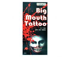 Gifts 4 All Occasions Limited SHATCHI-1419 Big Mouth Temporary Tattoo Halloween Dress Up Kostüm Party Zombies M-04 Multi