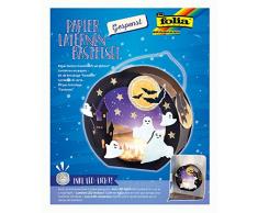 folia 68102 - Laternen - Bastelset, Gespenst, inklusive Laternenstab und LED-Licht