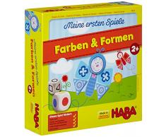 HABA 4652 - Farben & Formen, erste Spielesammlung für Kinder ab 2 Jahren, Würfel-, Lege- und Zuordnungsspiel mit bunten Blumen- und Schmettterlingsmotiven