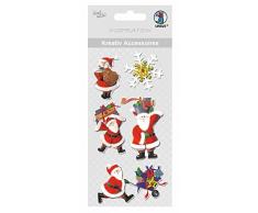 Ursus 564000209 - Kreativ Accessoires, Weihnachtsmann und Schneeflocke, Selbstklebend, 5 Stück