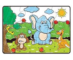 TEOREMA Satz 64802 – Puzzle zum Ausmalen, Inklusive 18 Ölkreiden, 87 x 58 cm Lustige Tiere