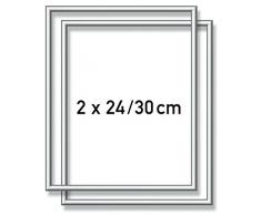 Schipper 605220771 - Malen nach Zahlen - 2x Alurahmen 24 x 30 cm, Silber matt ohne Glas für Ihr Kunstwerk, einfache Selbstmontage