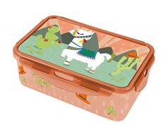 POS 30033 - Lunch to Go Clipdose mit trendigem Lama Motiv, ca. 20,5 x 13,5 x 7 cm, 2 herausnehmbare Einsätze, auslaufsicher, Mikrowellen- und Spülmaschinengeeignet, gefrierfest, bpa- und phthalatfrei