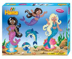 Hama 3150 Mermaids Gift Box Geschenkpackung Meerjungfrauen, Bügelperlen Midi, ca. 4000 Stück inklusive Stiftplatten und Zubehör, bunt, Einheitsgröße
