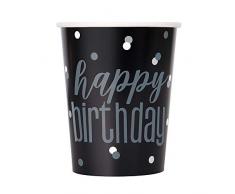 Unique Party 83588 Papierbecher, schwarz/silber