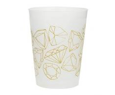 Unique Party 63672 63672 Plastikbecher, Diamantenform, für Junggesellinnenabschiede, goldfarben, 8 Stück