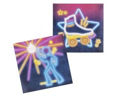 Boland 00762 - Papierservietten Disco, 12 Stück, Größe 33 x 33 cm, 70er Jahre, Disco Fever, Partygeschirr, Garten Party, Geburtstag, Fingerfood, Partyzubehör, Motto Party, Karneval