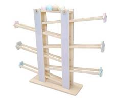 Hess Holzspielzeug 31122 Kugelbahn aus Holz für Kinder ab 18 Monaten, zerlegbar, mit 4 Kugeln, Geschenk zum Geburtstag, Weihnachten oder Ostern