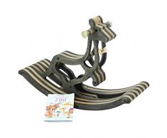 Sweety Toys 11209 Schaukelpferd Holz Känguru Keno Dunkelbraun- hochwertiges Designer Schaukelpferd