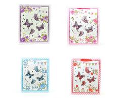 Gifts 4 All Occasions Limited SHATCHI-592 Geschenktüten, mittelgroß, Schmetterlingsmotiv, 4 Farben, recycelbar, mehrfarbig