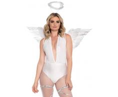 LEG AVENUE 2065 - 2pc. Engel-Set, weiß, Damen Karneval Kostüm Fasching