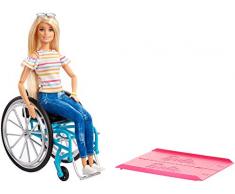 Barbie GGL22 - Rollstuhl und Puppe blond gelenkig, Puppen und Spielzeug ab 3 Jahren