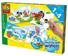 SES creative 14421 SES My First Malen mit Wasser Bilder-Set zum Ausmalen, gelb