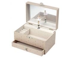 Trousselier - Prinz & Prinzessin - Musikschmuckdose - Spieluhr - Ideales Geschenk für junge Mädchen - Musik Kommt erst ein Prinz zu mir - Farbe Hellbraun