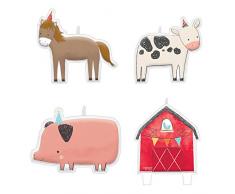 Amscan International Amscan 170601 Geburtstagskerzen, 4 Stück, Farbe