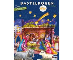 Weihnachtskrippe Bastelbogen: 3D bespielbare Kulisse Weihnachtsgeschichte