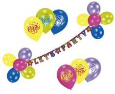 Riethmüller 450197 - Deko Set - Lets Party, Girlande und 20 Luftballons