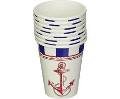 Anchor s Los Nautical Party Tassen Geschirr, Papier, 266 ml., 8 Stück