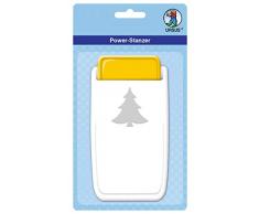 Ursus Power Stanzer Tannenbaum, Größe ca. 3,8 cm, für viele Materialien wie Kork, Pappe, Moosgummi, Folien und Kunststoff geeignet, mit Schließvorrichtung zur platzsparenden Aufbewahrung