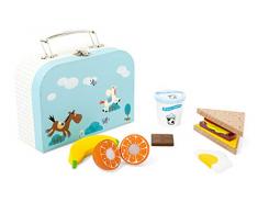 Small Foot 11196 Großes Frühstücksset aus Holz – 13 Teile, 100% FSC-Zertifiziert, schöner Koffer mit ausgewählten Produkten Spielzeug, Mehrfarbig