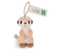 Nici 42780 Anhänger Erdmännchen viel Glück mit elastischer Schlaufe, 11 cm, beige/weiß