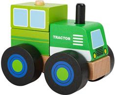 Small Foot 11073 Konstruktionsfahrzeug Traktor aus Holz, FSC 100%-Zertifiziert Spielzeug, Mehrfarbig