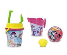 My Little Pony Sandeimerset mit Gießkanne 7teilig - offiziell lizenziert – Eimer, Schaufel, Handrechen, Förmchen, Gießkanne, Ball, Sandsieb