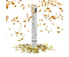 Relaxdays Party-Popper 40 cm, 6-8m Effekthöhe, Konfetti-Shooter, Konfetti-Kanone, Gold