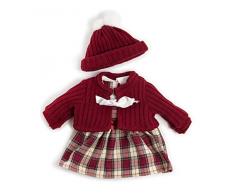 Miniland 31558 Puppenkleidung, weiß, Bordeaux, 38-40 cm